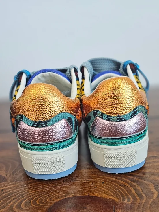 Kurt Geiger Womens Multicolor Leopard-Panel LowTop Sneakers/Shoes Sz 5.5, 6, 6.5 - Picture 4 of 10